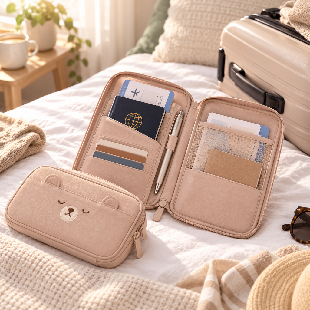 Sleepy Bear Travel Document Wallet