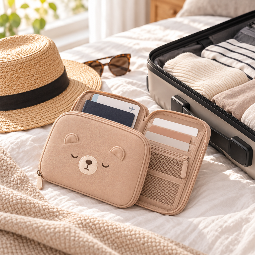 Sleepy Bear Travel Document Wallet
