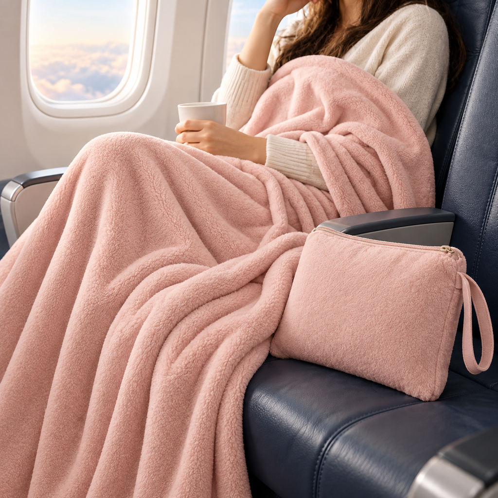 Marshmallow Travel Blanket & Pillow Pouch
