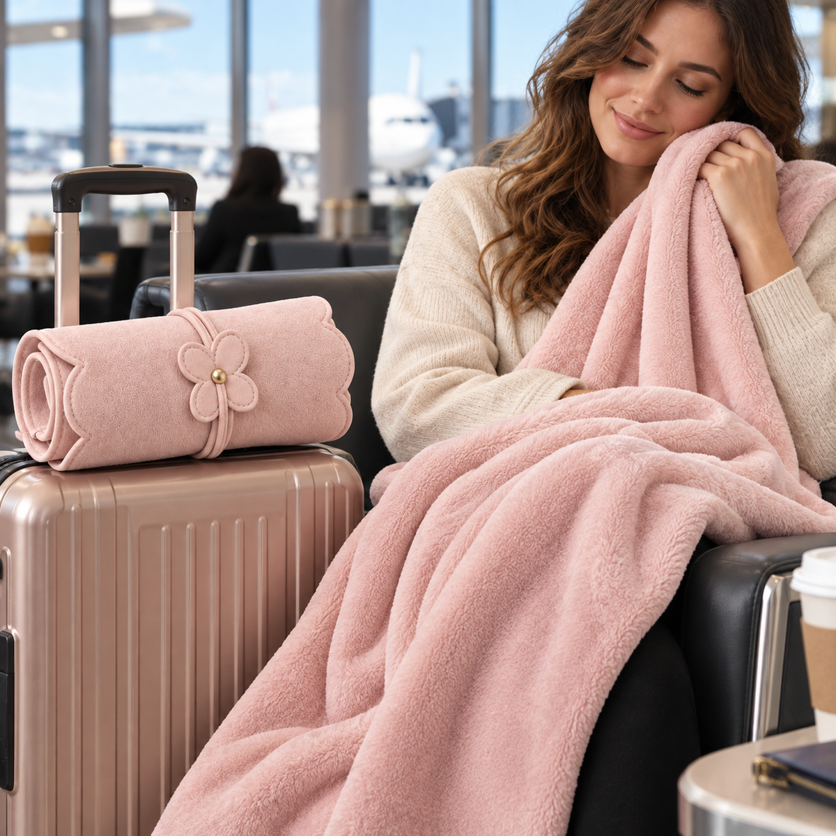 Marshmallow Travel Blanket & Pillow Pouch