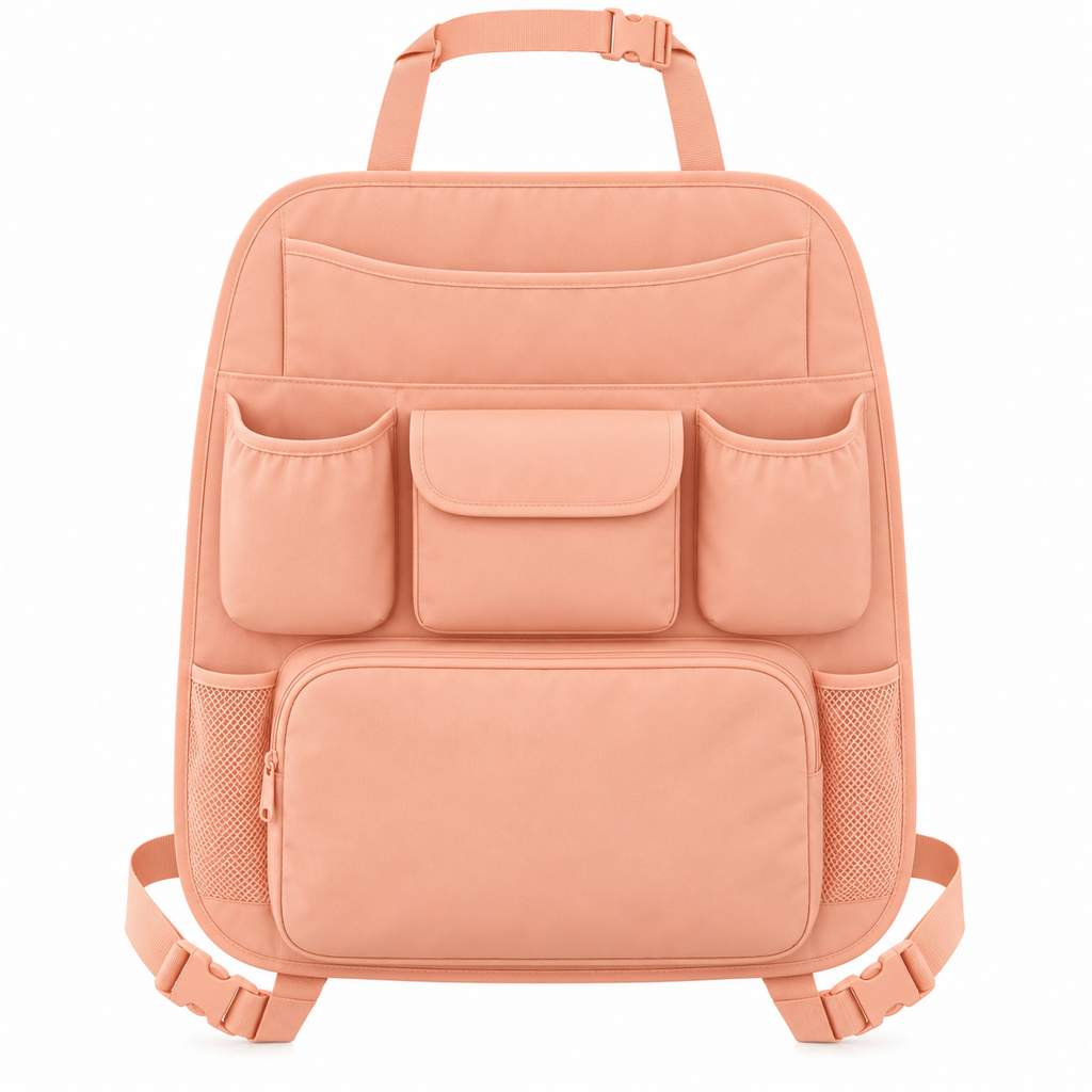 Peach Pocket Seatback Travel Organizer